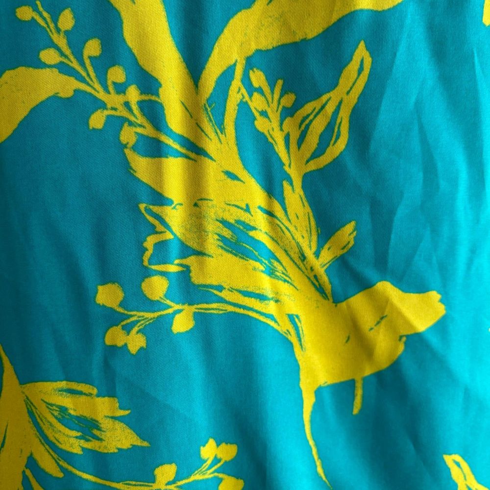Stars Above Women Satin Floral Print Sleepwear Night Dress, Teal/Lime Large - Picture 9 of 11